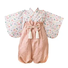 【新品】 [regalo] ベビー 袴 2ピース60～100cm 女の子 男の子 セパレート ひな祭り 和装 フォーマル 赤ちゃん お宮参り 百日祝 初節句 花恋 (プリマピンク, 60) 0