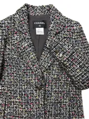 シャネル 10AミックスツイードCCメタルボタンジャケット CHANEL