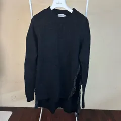 MONCLER モンクレール長袖ニットワンピース切り替え黒Sフリル