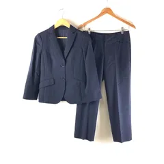 ニューヨーカー NEWYORKER スーツ ジャケット パンツ ストライプ 肩パッド ネイビー 紺系 748595
