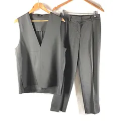 プラステ PLST セットアップ ノースリーブ パンツ 裾スリット ファスナー グレージュ Mサイズ 924164