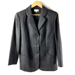  グラマーバイ ジバンシー GLAMOUR by GIVENCHY ジャケット マルチカラーストライプ 日本製 サイドポケット グレー 44サイズ 978232 