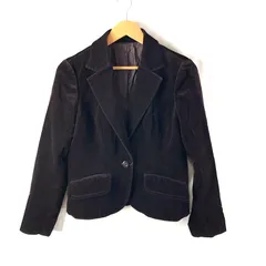 レリアン leilian ジャケット シングルボタン サイドポケット ベロア生地 日本製 ブラウン 11サイズ 978233