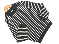 earth music&ecology アースミュージック＆エコロジー ボーダー ニット セーター sizeM/白ｘ黒 ◇■ レディース