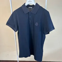 MONCLER ポロシャツラバーワッペン半袖ポロシャツネイビーS
