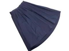 earth music&ecology アースミュージック＆エコロジー タック フレア スカート sizeF/紺 ■■ レディース