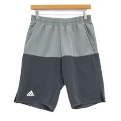 アディダス ショートパンツ ボトムス バイカラー ハーフパンツ スポーツウエア メンズ Mサイズ 黒×グレー adidas 【中古】