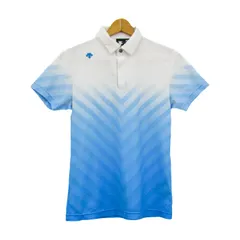 デサントゴルフ ポロシャツ トップス 半袖 グラデーション ゴルフウエア メンズ Sサイズ 青×白 DESCENTE GOLF 【中古】のサムネイル