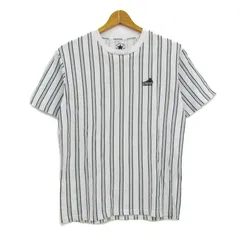 コンバース 半袖Ｔシャツ トップス ストライプ柄 オールスター コットンT メンズ Mサイズ 白×緑 CONVERSE 【中古】