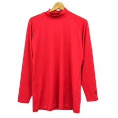 アディダスゴルフ 長袖Ｔシャツ トップス ハイネック ゴルフウエア 未使用品 大きいサイズ メンズ Oサイズ レッド adidas GOLF
