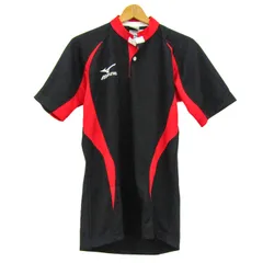 ミズノ ポロシャツ トップス 半袖 ハイネック ゴルフウエア 未使用品 メンズ Lサイズ 黒×赤 Mizuno
