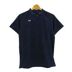 アンダーアーマー 半袖Ｔシャツ トップス ハーフジップ ストレッチ スポーツウエア メンズ SMサイズ ネイビー UNDER ARMOUR 【中古】