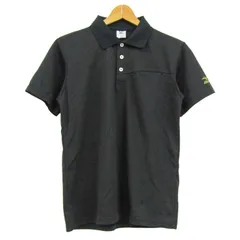 ミズノ ポロシャツ トップス 半袖 ゴルフウエア コットン混 メンズ Mサイズ ブラック Mizuno 【中古】