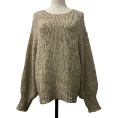 スピック&スパン Spick&Span セーター ニット ラウンドネック プルオーバー ラメ 長袖 ベージュ