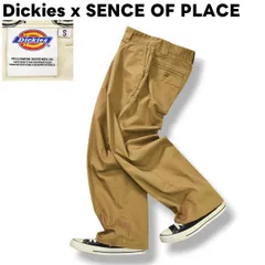 ディッキーズ Dickies x センスオブプレイス SENCE OF PLACE ワーク パンツ チノパン ストレート ジップアップ S ベージュ アメリカン カジュアル セレクト レディース ♪