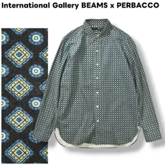 【別注】 インターナショナルギャラリー ビームス International Gallery BEAMS x ペルバッコ PERBACCO  長袖 小紋柄 ドレスシャツ 46 メンズ