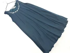 axes femme アクシーズファム ビジュー パール ノースリーブ ワンピース sizeM/緑 ■◆ レディース