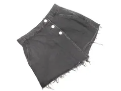 ZARA ザラ ラップスカート風 ショート デニムパンツ sizeXS/黒 ■◆ レディース