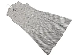 PINORE ピノーレ ギンガムチェック ノースリーブ シャツ ワンピース size40/白ｘ黒 ■◆ レディース