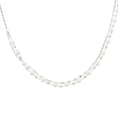 K18WG 淡水パール ネックレス