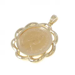 K18YG(枠) コイン ペンダント