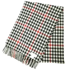 Joshua Ellis ジョシュアエリス イギリス製 タータンチェックカシミヤマフラー 1336-343-3528 IVORY フリンジ ストール g20555