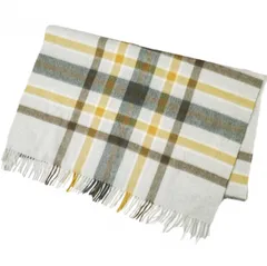 Joshua Ellis x SOVEREIGN ジョシュアエリス ソブリン 別注 イギリス製 大判 カシミヤチェックマフラー 1336-343-3787 Light Gray フリンジ ストール g20559