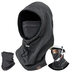 【新品】 [Lavento] ネックウォーマー メンズ フェイスカバー 防寒 【軽くて暖かいの素材】【セパレートセット】 帽子 バラクラバ ネックガード フードウォーマー ネックカバー 冬用 息苦しくない 肌に優しい 暖かい 軽量 ヘルメット対応 (ダーク 0