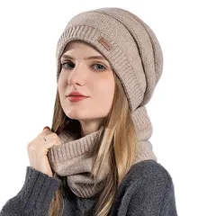 【新品】 [MOWO] ニット帽 レディース ネックウォーマー 冬 【360度防寒セット・ふわふわ裏起毛・小顔効果】 ニット帽子 帽子 メンズ ビーニー 目出し帽 防寒具 柔らかい・暖かい おしゃれ 防風 通勤・通学・自転車・スキー 男女兼用 (ピンク) 1