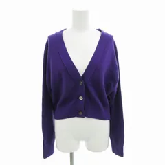 ユナイテッドアローズ UNITED ARROWS ニット カーディガン ショート丈 長袖 紫 パープル /HO□ 0416 ■GY14
