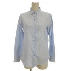 ニューヨーカー NEWYORKER ストラップ シャツ 長袖 9 ブルー ホワイト 251014E