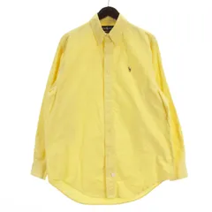 ラルフローレン RALPH LAUREN ボタンダウン シャツ 長袖 イエロー 16.5 34 ☆AA★ ■GY99