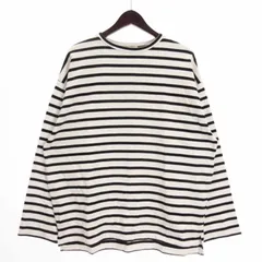 B&Y ユナイテッドアローズ BEAUTY&YOUTH ビューティー&ユース 良品 クリスピー ワイド バスク カットソー Tシャツ 長袖 クルーネック ボーダー コットン 白 黒 ホワイト ブラック M ■FF