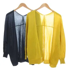 アクシーズファム axes femme 美品 カーディガン ニット 2点セット おまとめ F 黄 イエロー  紺 ネイビー /BS