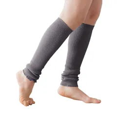 【新品】 [SOWAN] [ソワン] 2足組 リブ編み オーガニックコットン レッグウォーマー レディース メンズ (チャコールグレー・チャコールグレー) 1