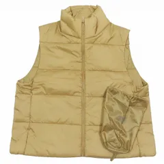 美品 23SS ユニクロ UNIQLO パフテックベスト ウォームパデッド 中綿 ジャケット ブルゾン ジップアップ アウター M ベージュ 457106/6▲B1