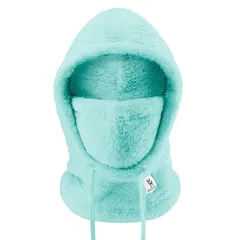 [Qunature] ネックウォーマー レディース フードウォーマー 目出し帽 防寒 保温 フワフワ 裏起毛 軽量 柔らかい 息苦しくない スノーボード スキー 登山 アウトドア スポーツ 冬用(グリーン、L) 1