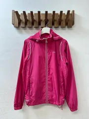 Jpn Asics アシックス ピンクメッシュ裏地ウィンドブレーカー ジップアップ