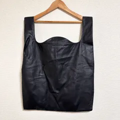 MM6 メゾンマルジェラ ショッピングバッグ型 エコレザートートバッグ ブラック A4可