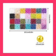 【スタッフおすすめ！】約1960個セット 混合色 28色 6mm ビーズ ラウンド 丸玉 パール 穴付き ハンド パール パーツ 両穴しカラーパール ビーズ 糸通しビーズ アクセサリー 手作りアクササリー DIY DIY用 手芸 手芸材料