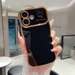 新品 ZTOFERA iPhone 16 用 ハートケース 人気 おしゃれ アイフォン 16 ウェーブ ケース 柔軟な TPU シリコン いphone 16 スマホケース メッキ加工 ソフト 軽量 耐衝撃 韓国 可愛い iphone16 携帯電話カバー ワイヤ