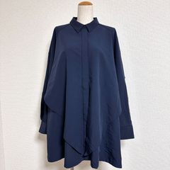 WHYTO. ホワイト オーバー長袖シャツ ネイビー 38号 ブラウス - メルカリ