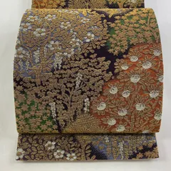 503my7◇誉田屋源兵衛 孔雀羽根文 木箱付 ますいわ屋 袋帯◇美品 孔雀🦚の羽根を織り込んだ誉田屋源兵衛さんの袋帯。美しい帯です