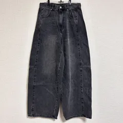 BEAUTY&YOUTH 24AW サイドパッチデニムパンツ カーブシルエット バギーデニムパンツ ワイドテーパード ブラック S