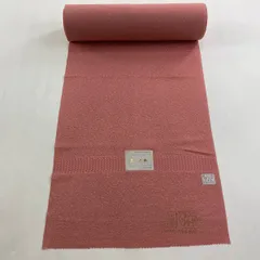 反物 秀品 色無地 一つ紋 地紋 ピンク 正絹 【中古】