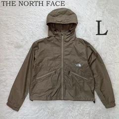 美品 THE NORTH FACE ザ ノースフェイス ショート コンパクト ジャケット サイズL レディース NPW22430 ロゴ 軽アウター ナイロン カーキ