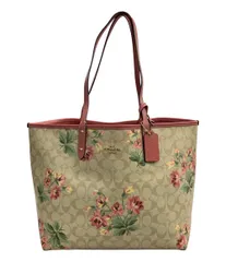 コーチ トートバッグ 花柄 PVC リバーシブル シグネチャー F72844 レディース COACH