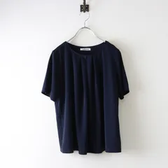 美品 ニューヨーカー NEWYORKER ポリエステル強撚スムース フロントタック半袖プルオーバー M ネイビー┃トップス【2400014675115】