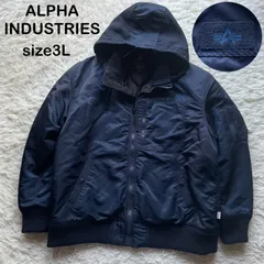 ALPHA INDUSTRIES アルファインダストリーズ　ＨＯＯＤＥＤ　ＲＩＢ　ＪＡＣＫＥＴ　ＴＡ１４６８ フーデッドリブジャケット ブルゾン　2way 軽量/保温性の高機能 キルティング　大きいサイズ　3L ネイビー　希少サイズ　オーバーサイ