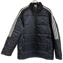 Z1584adidas アディダス ジャケット ブラック ジップアップ カジュアル 黒 中綿 メンズ L